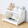 Weißer zweistöckiger Schreibtisch-Aufbewahrungs-Organisator-Display-Regal mit Ausschnitt Katzenpfoten-Design, Home Office und Studentenwohnheim