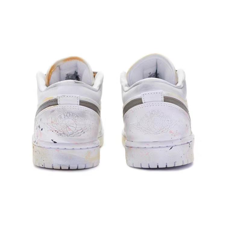 Jordan Air Jordan 1 Low Leather Low top Vintage Basketball Shoes Women's Ecru DB6480-100(Team80-)