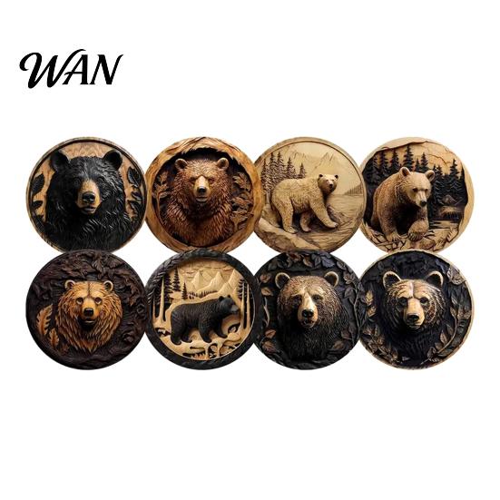 Non-slip Cup Coasters 8PCS Coasters, Colorful Wood with Non-Slip Heat Insulation Set Waterproof Drink Holder, for Home Office Dining Table Decorative