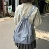 New Design Nylon Shoulder Bag Light Weight High School Bag Simple Drawstring Backpack  Travel