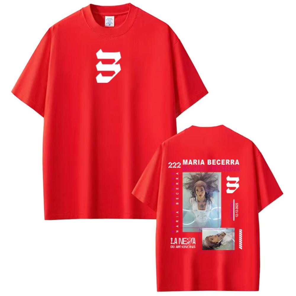 

Singer Maria Becerra Quimera Album Print T-shirt Men Women Fashion Short-sleeved T-shirts Casual Cotton T-shirt 3XL
