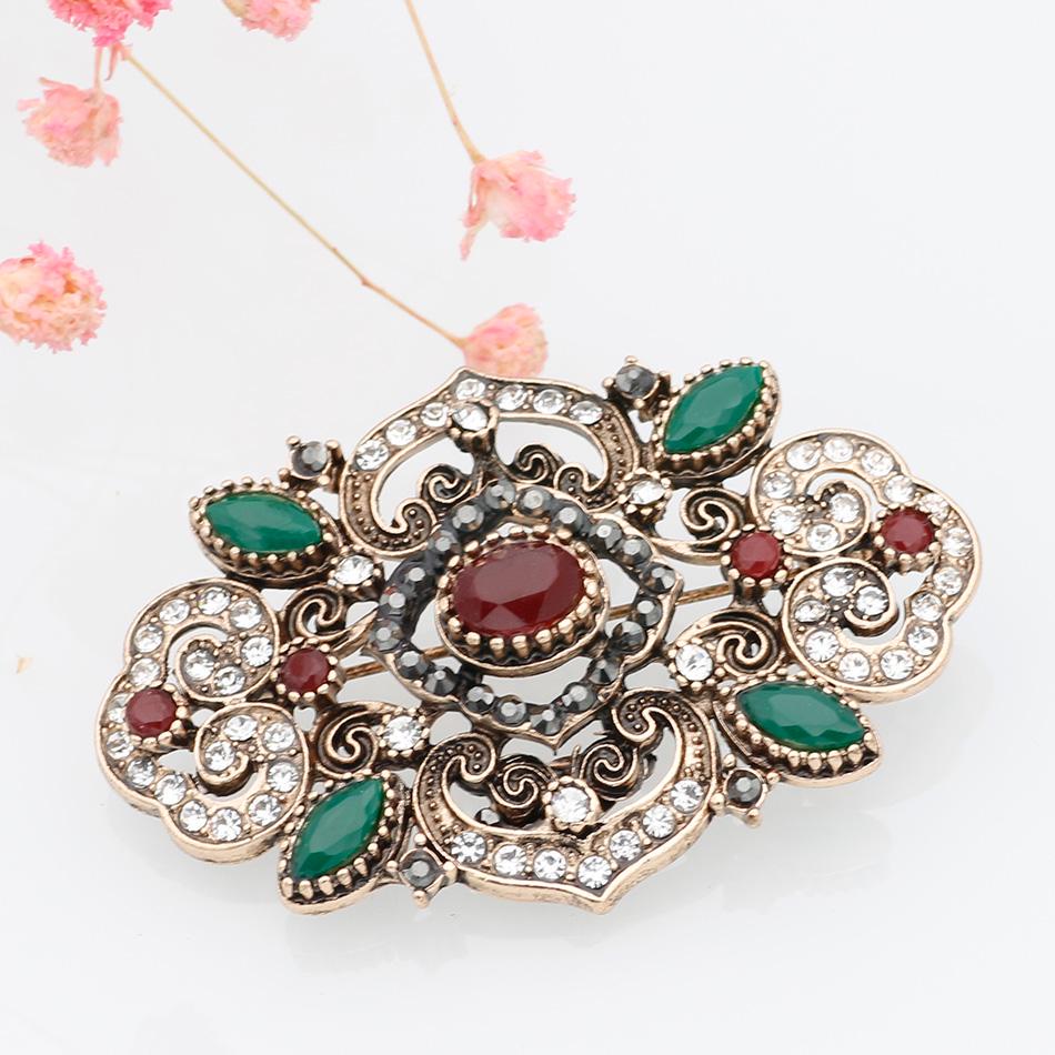 Retro Women's Flower Brooch Needle Grey Crystal Jewelry Rhinestone Brooch Pattern Lapel Brooch Wholesale