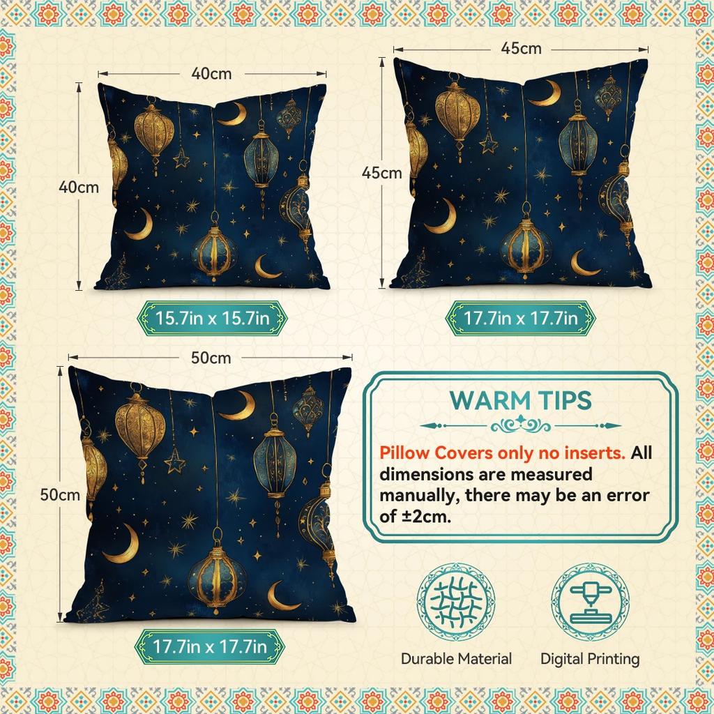 Ramadhan festival blue night starry sky Cushions Pillowcase Polyester Cushion Cover Throw Pillow Pillowcover Home Car Sofa Decor