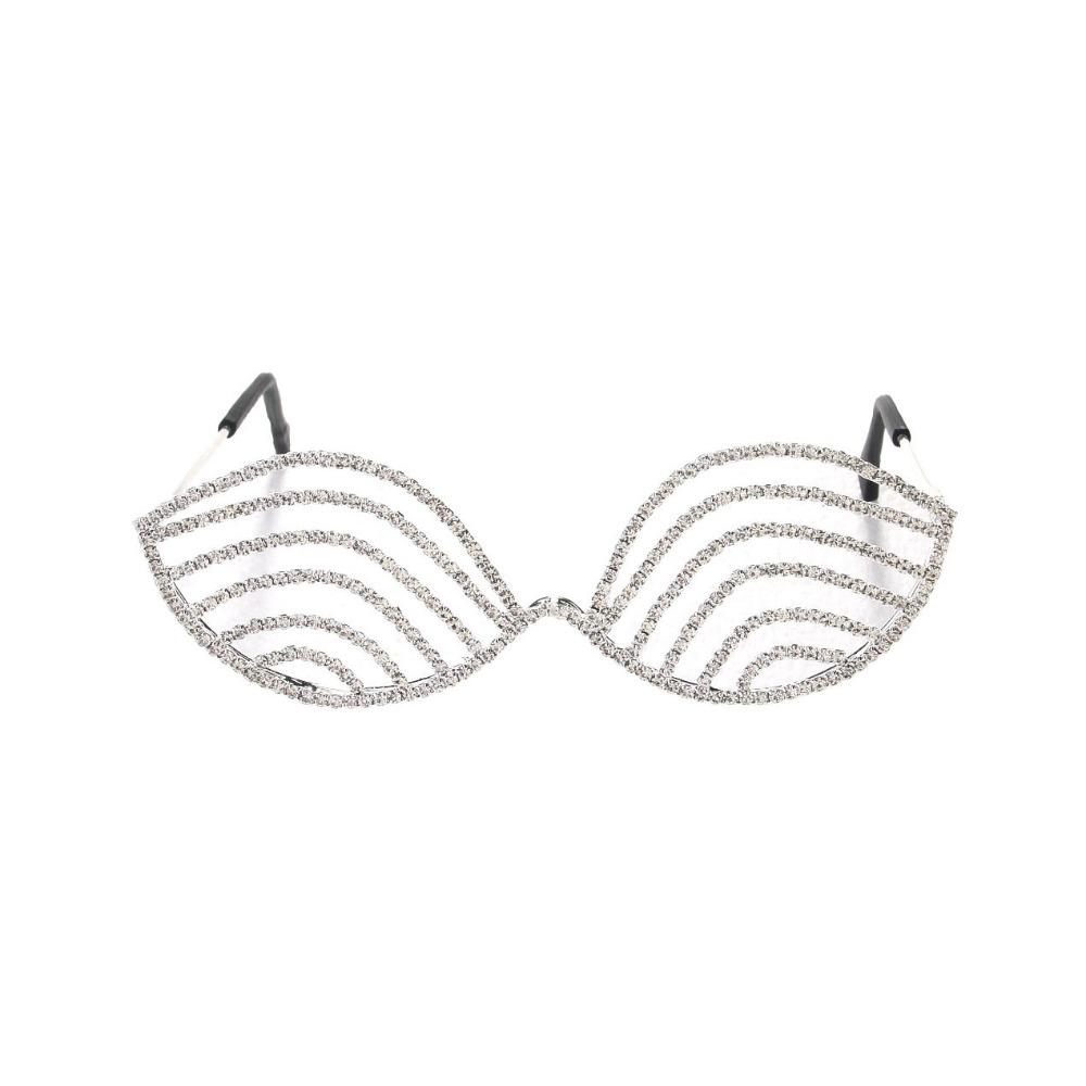 Irregular Rhinestone Eyeglass Frame Vintage Light Luxury Face Eyewear Decoration Party Jewelry Sparkling Crystal Eye Frame