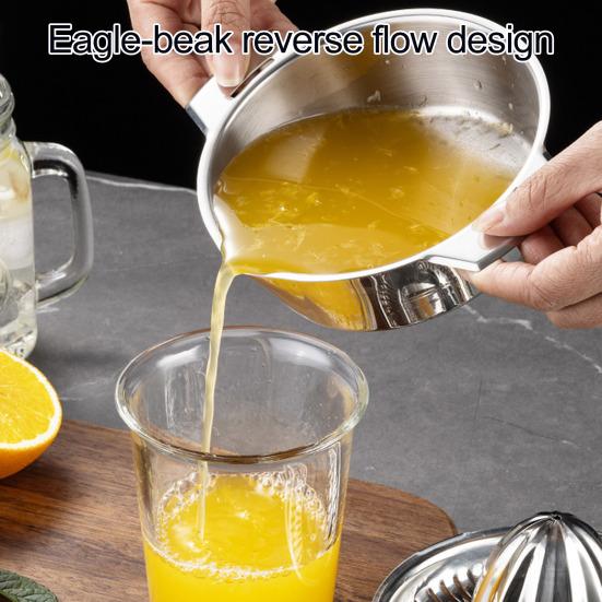 Manual Juicer Lemon Orange Squeezer Portable Hand Press Stainless Steel Citrus Juicer for Home Kitchen