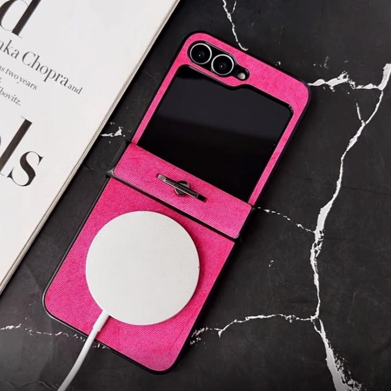 Fashion Ring Holder Bracket Magsafe Case for Samsung Galaxy Z Flip 6 5 4 3 Flip6 Magnetic Wireless Charge Stand Shockproof Cover