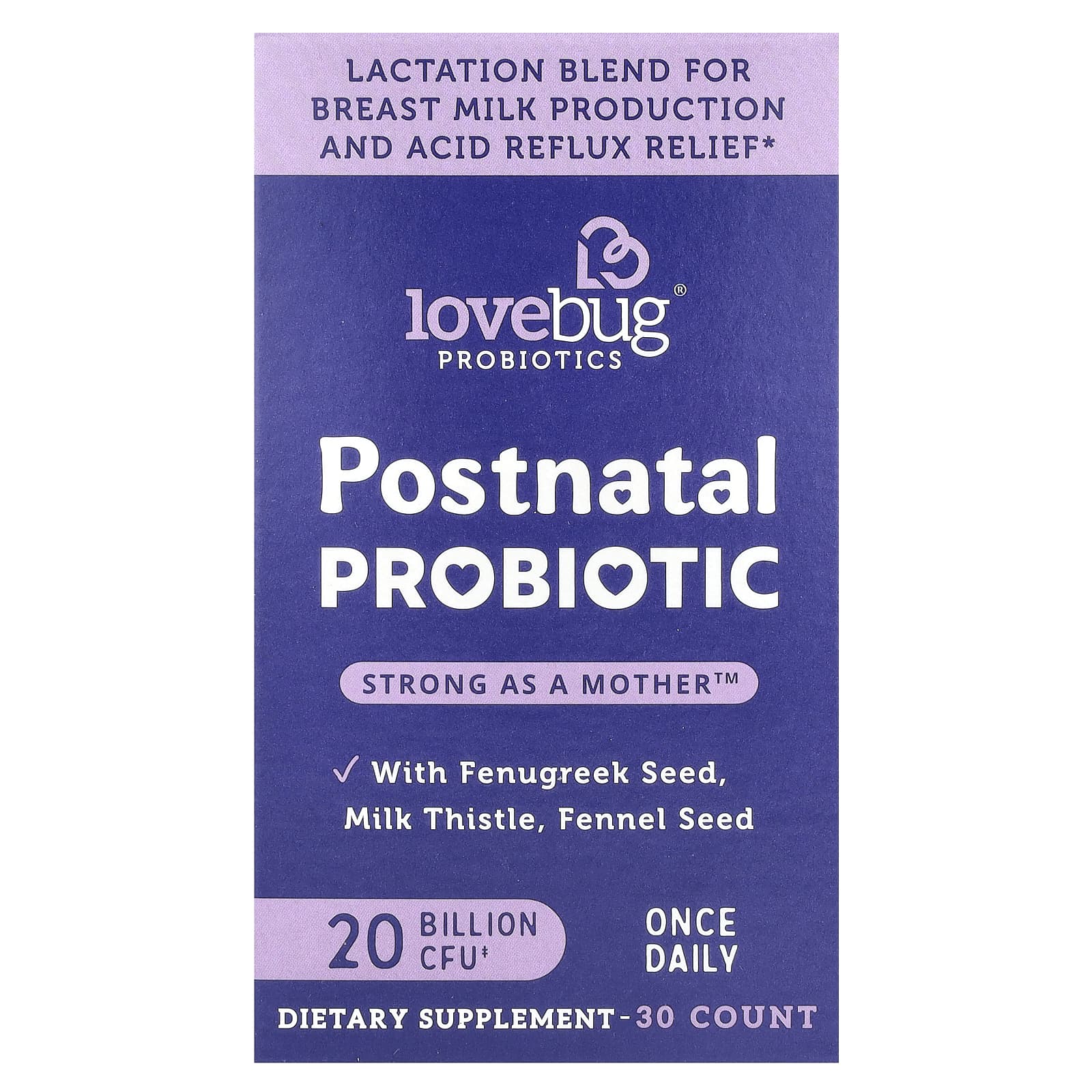 

Probiotic for postpartum women, 20 billion cfu, 30