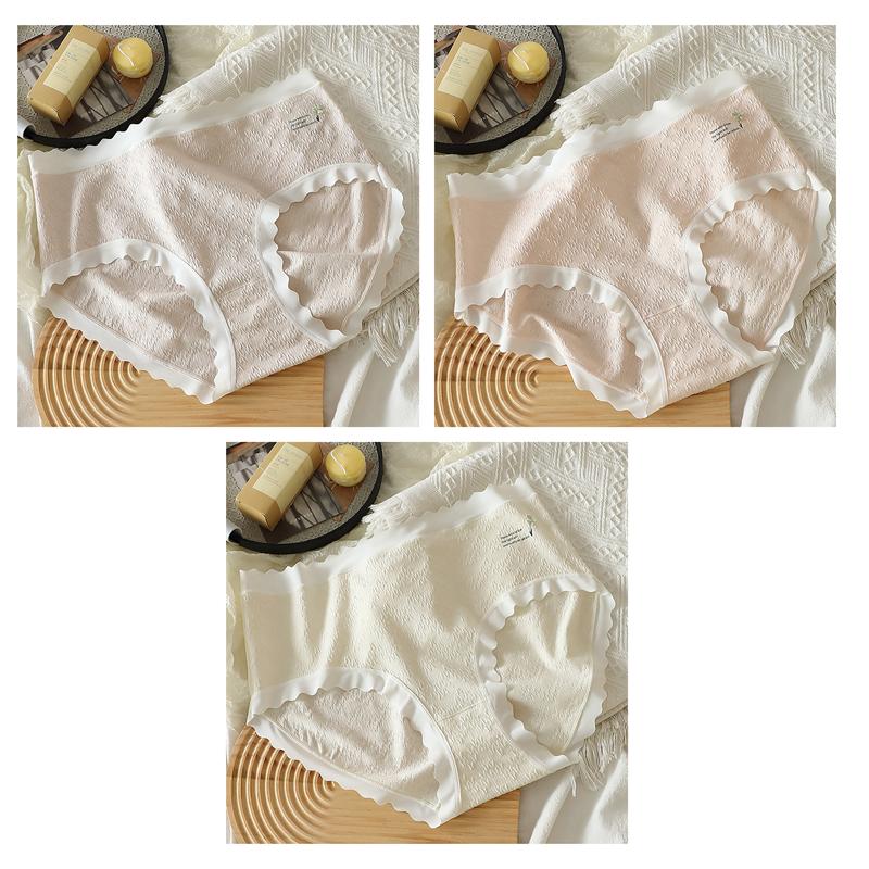 Hohe Taille Damenunterwäsche Übergröße Baumwolltextur Slips Vollabdeckung Hüfte Damen Slips Weicher Komfort Dessous