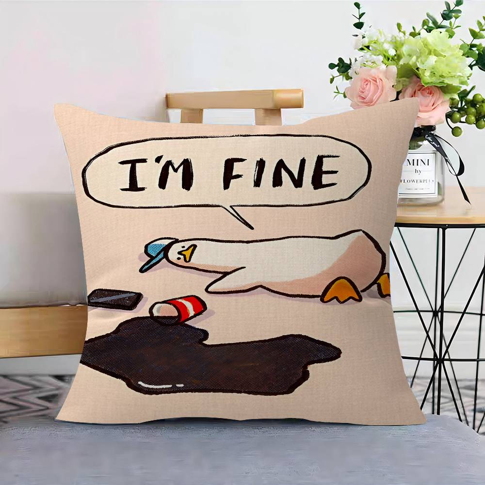 Cartoon Funny Duck Pillow Cover For Bedroom Room And Living Room Sofa Decorative Cushion Cover