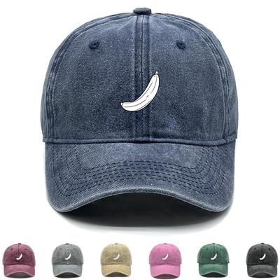 White Banana Print Snapback Baseball Hat, Fruit Mesh Hat Sun Protection Retro Fit Hip Hop Adjustable Sun Hat