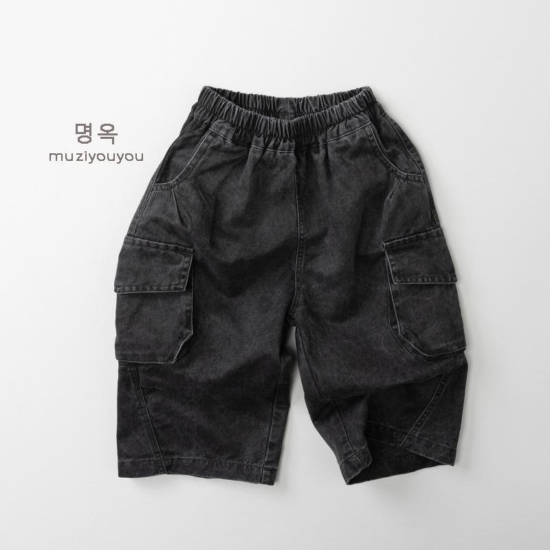 Kids Casual Loose Cargo Pants Korean Style Children Outer Wear Trousers