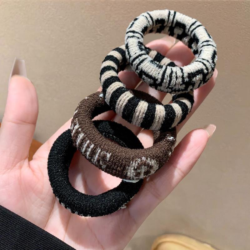 4Pcs/Set Elastic Hair Ropes Ethnic Pattern Hairband For Women High Ponytail Holder Scrunchies Rubber Band Hair Accessories