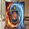 Spanien Fußball Bedruckte Flanelldecke Hautfreundlich Warm Dekorativer Überwurf für Innen Couch Bett Tägliche Nutzung
