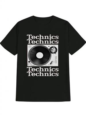 Herren Vintage Technics Grafik T-Shirt