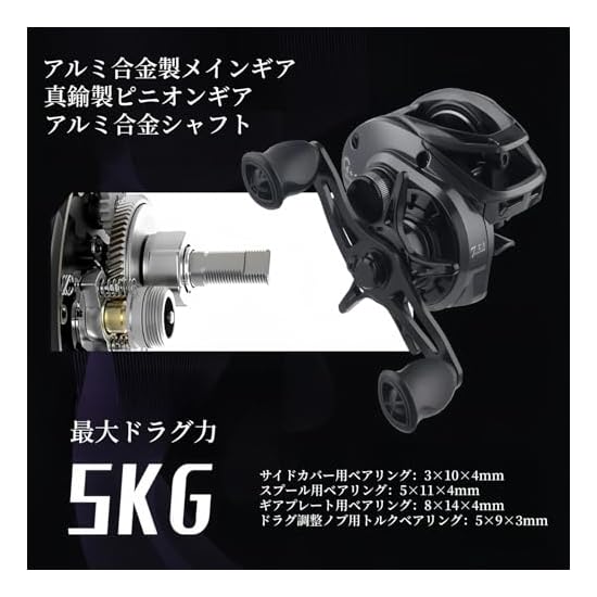 BAVBAV Baitcasting Reel, Long-Cast Compatible, 12-Level Magnetic Brake, 4+1BB, 180g, 7.2:1 Gear Rati
