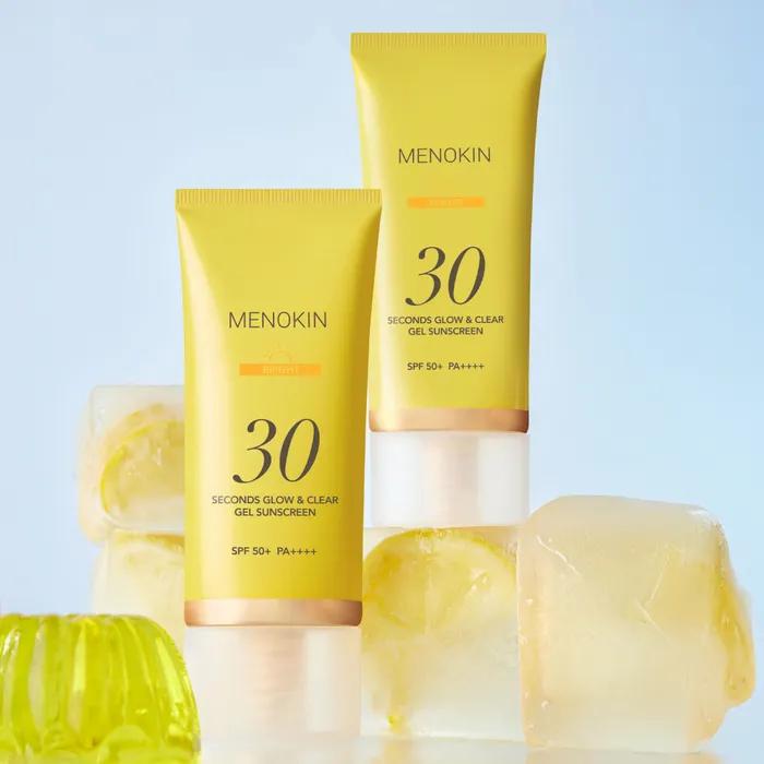 Menokin 30 Second Glow & Clear Gel Sunscreen Bright 50ml SPF50+ PA++++