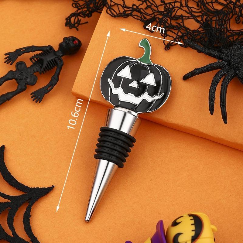 Halloween Wine Stopper In Pumpkin Shape, A Festive Gift, Zinc Alloy Wine Bottle Stopper for Preservation and Sealing