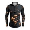 Men'S Casual Loose Fitting Long Sleeved Shirt Fashionable Lapel Shirt Top