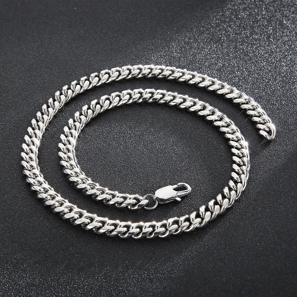 KALEN 5/6/8mm Cuban Curb Polished Chain Necklace Men Women Stainless Steel Shiny Jewelry 5/6/8MM Wide Link Chain Accessories