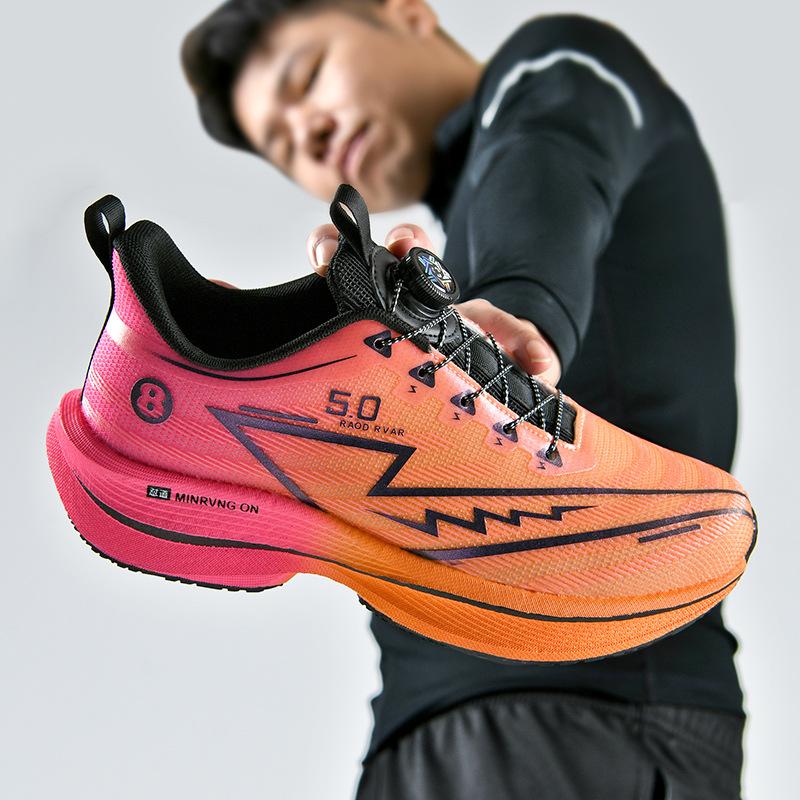 

Мужские сетчатые кроссовки с вращающейся пряжкой, подростковые, для учеников средней школы, нескользящие и износостойкие, дышащие, амортизирующие спортивные кроссовки на мягкой подошве 45