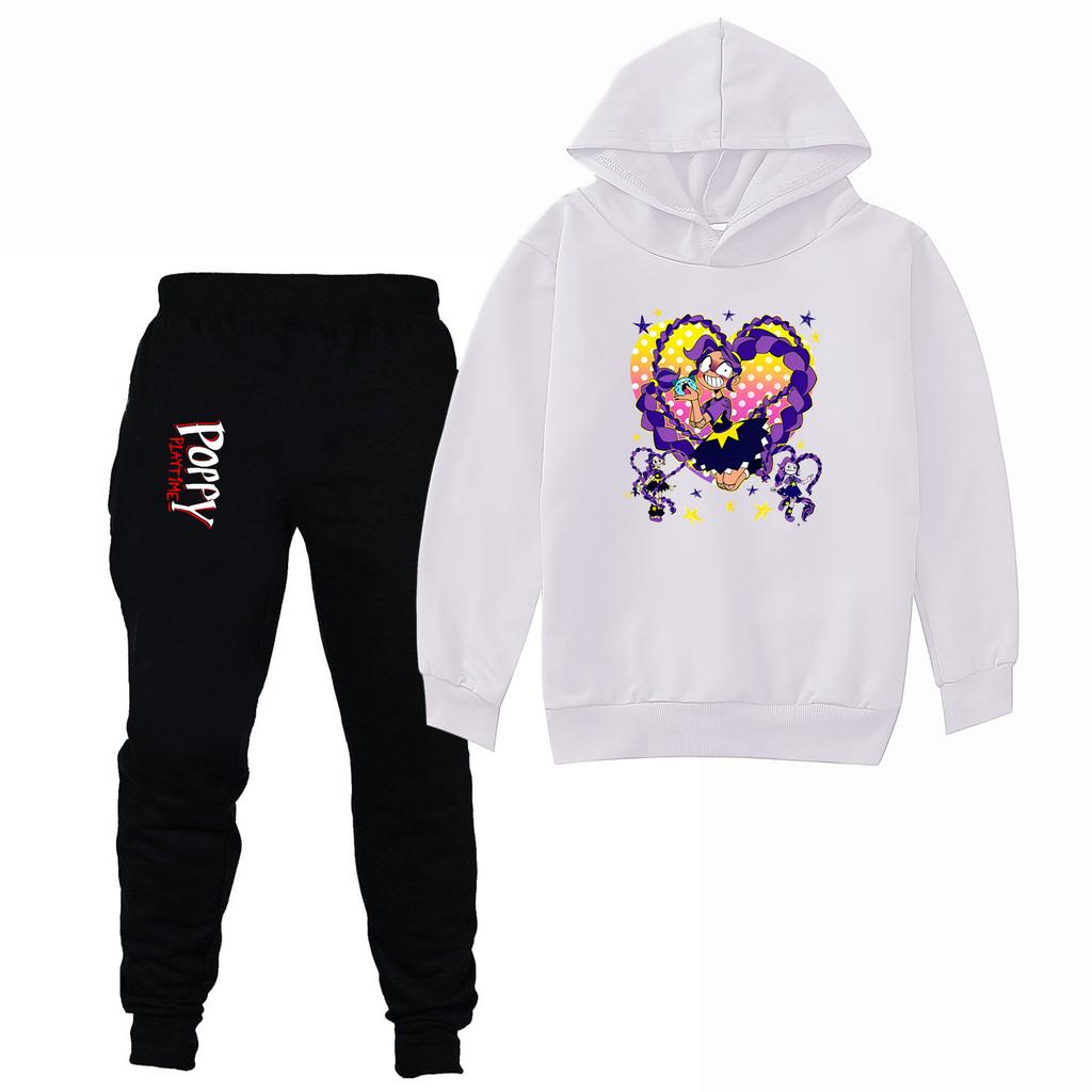 4142 Kids Girls Lily Lovebraids Print Long Sleeves Hoodies Pants Clothes Set 100cm белый