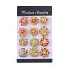 Weiman 12 Stück/Set Bunte Blumen Broschen Luxus Damen Mode Strass Kristall Vergoldet Personalisierbare Designer Broschen Pins