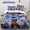 Son Goku Pattern Bedding,Quilt Set Quilt Cover Pillowcase Home Birthday Gift (1 * Duvet Cover + 2 * Pillowcase, Without Core)