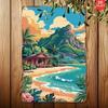 Vintage Metal Tin Sign Tropical Beach Bar Wall Decor