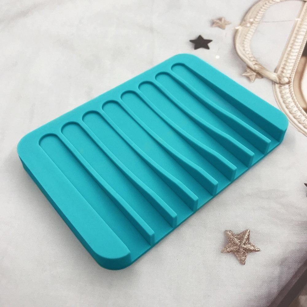 1-6PCS Silicone Soap Box Creative No Punching Silicone Soap Holder Simple Draining Soap Solder Without Water Accumulation Box