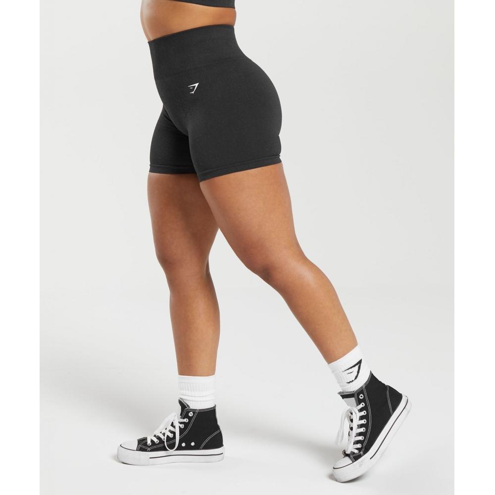 Gymshark Bezešvé kraťasy Adapt Fleck, černé, kouřově šedé, B6a1j BB39