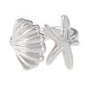 [Xinghai Secret Language] Starfish Enamel Dripping Oil Opening Ring Niche Light Luxury High-End Feeling Stacked With Zircon Ring Woman
