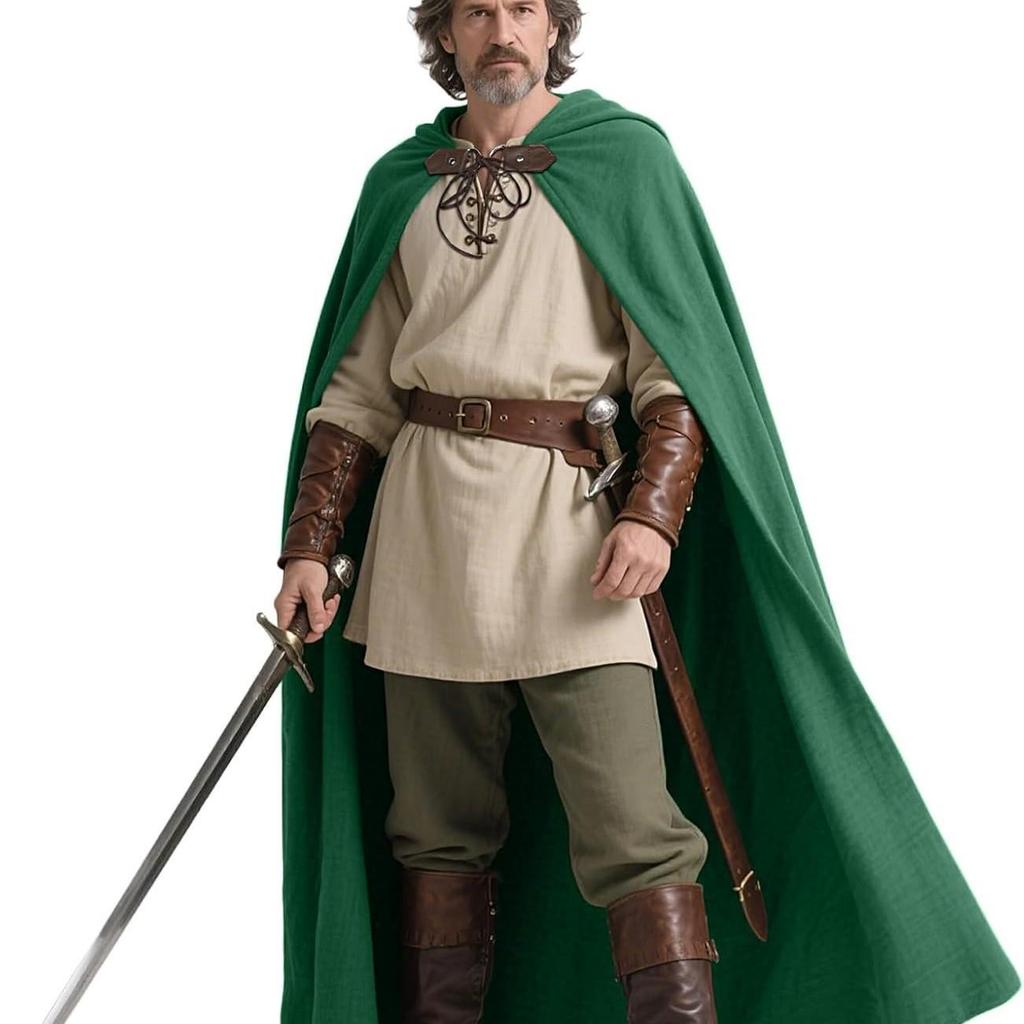 Medieval Hooded Cloak - Linen, Available in 6 Colors for Halloween