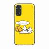 H-2 Gudetama Lady Egg Black Sofe Case for iPhone 16 15 Plus 14 13 Mini 12 11 Pro 8 6 6S SE 5 XR XS Max Realme C30 C33 C32 9I VIVO V29 V27 V23 Y36