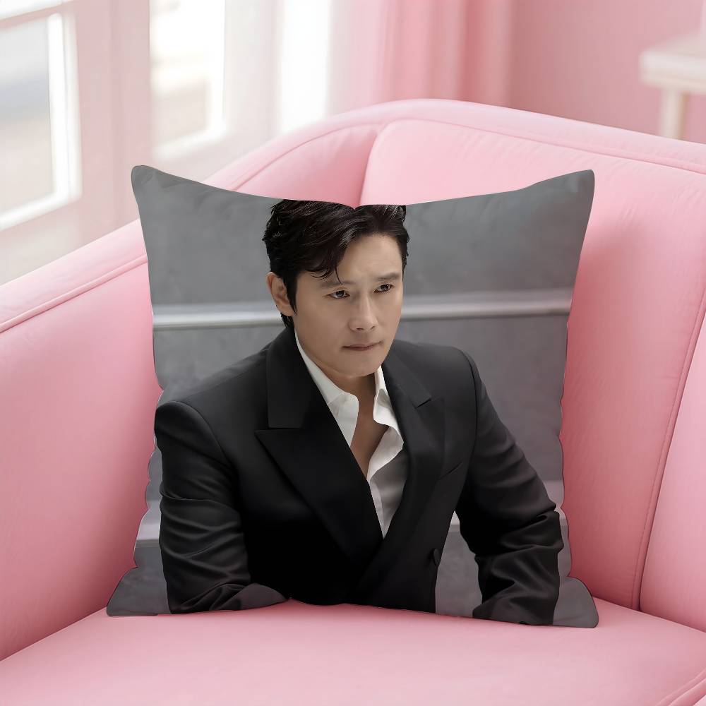 Musife Lee Byung Hun Actor Pillow Case Anti-Dustmite Pillow Invisible Zipper Silky Short Plush Sofa Cushion Cover