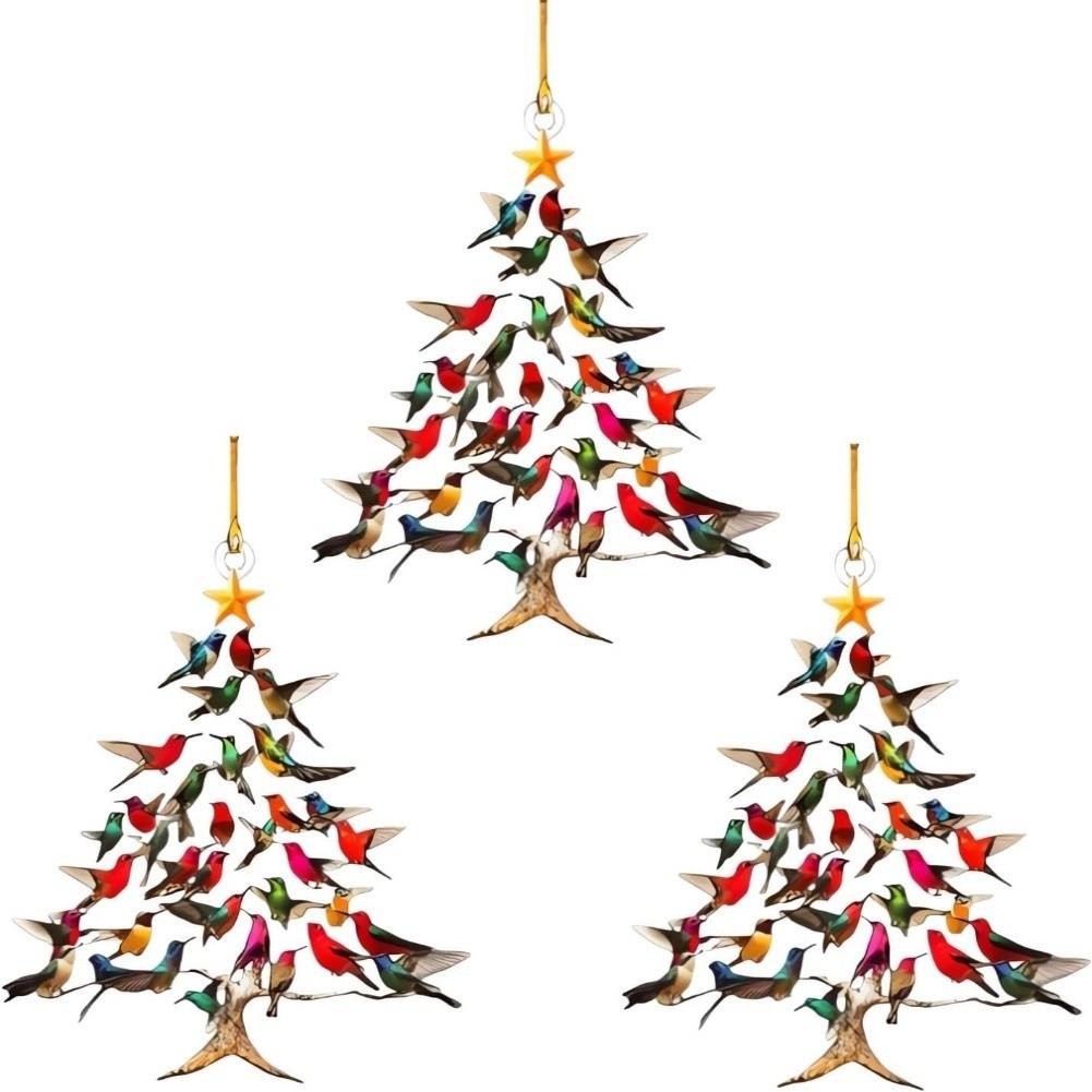 Stacked Hummingbird Acrylic Ornament for Bird Lovers Holiday Decorations