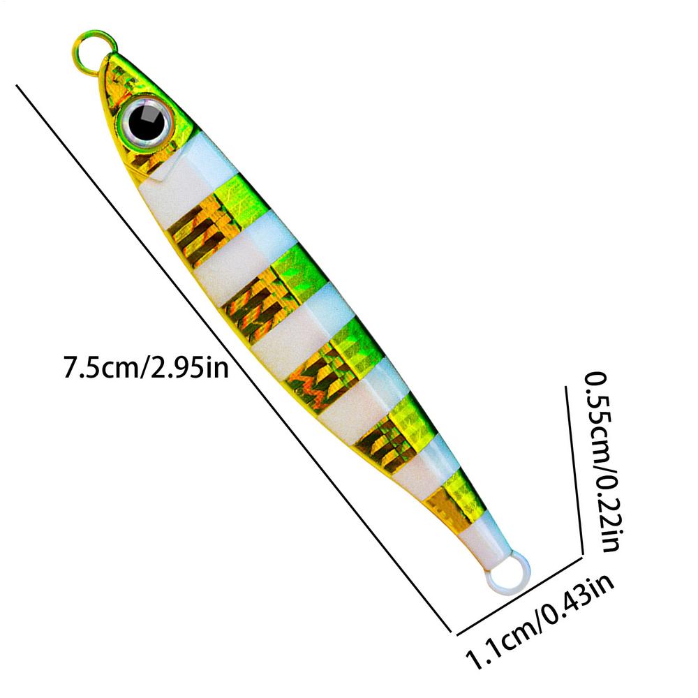 Fishing Lures Luminous Hard Crankbait Sinking Jig Fast Sinking Deep Sea Iron Plate Fishing Lure Tackle For Bass 21g-80g