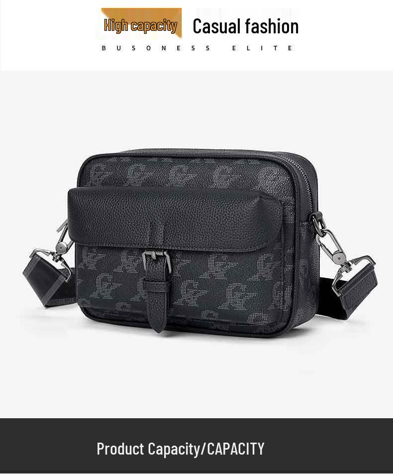 French Brand Men's Soft Cowhide Crossbody & Clutch Phone Bag