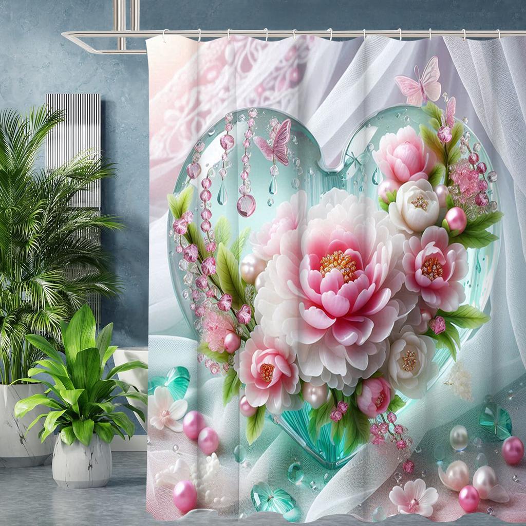 Kwiatowa Zasłona Kąpielowa na Plażę Litery Łazienkowe Wodoodporna Zasłona Prysznicowa z 12 Haczykami Ryby Dekoracja Domu Darmowa Wysyłka