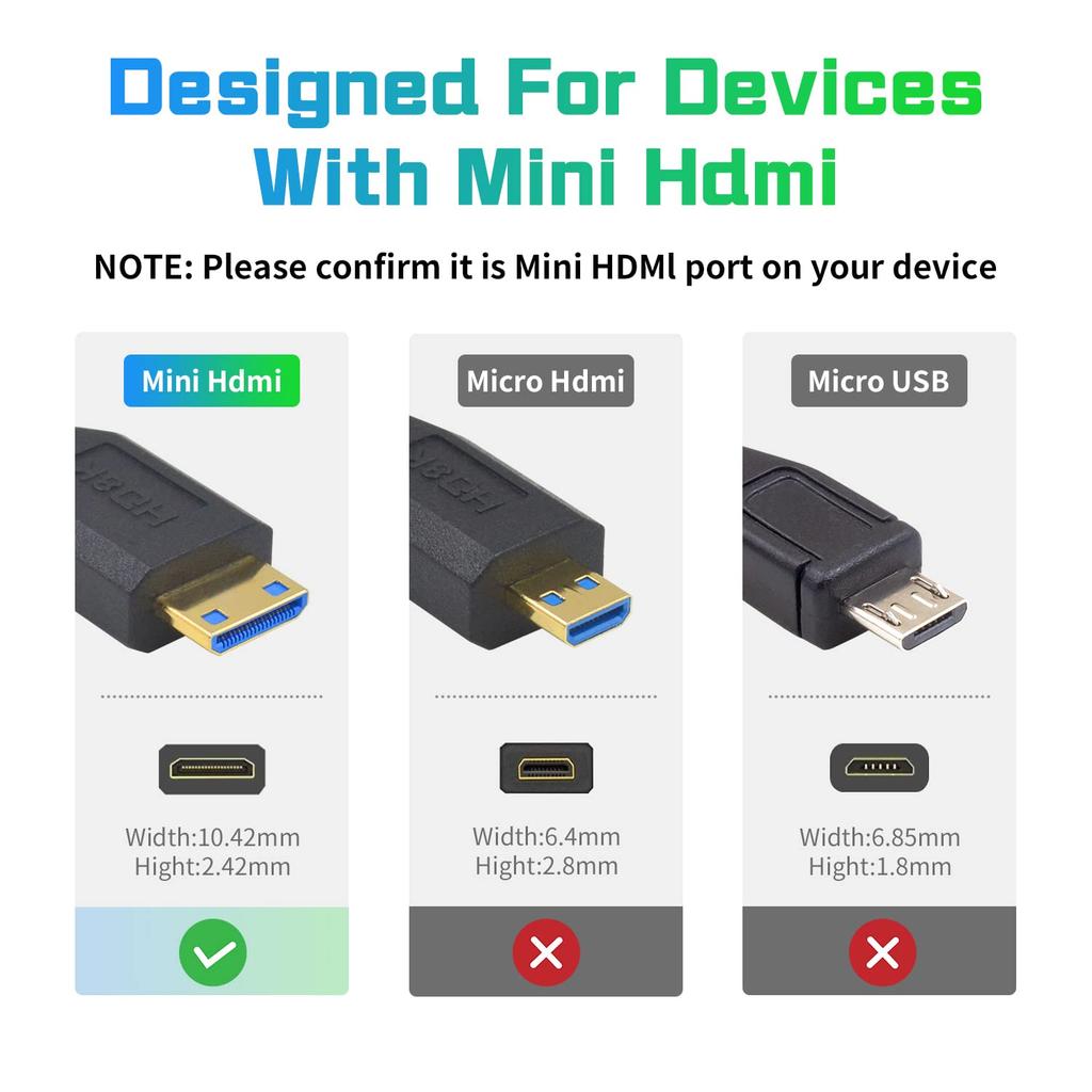 Duttek 8K Mini HDMI na HDMI Prodloužení 48Gbps Mini HDMI Samec na Samici Kabel pro Grafiku a Kabel, Ultra-tenké Kamery, Videokamery, Karty, Laptopy,