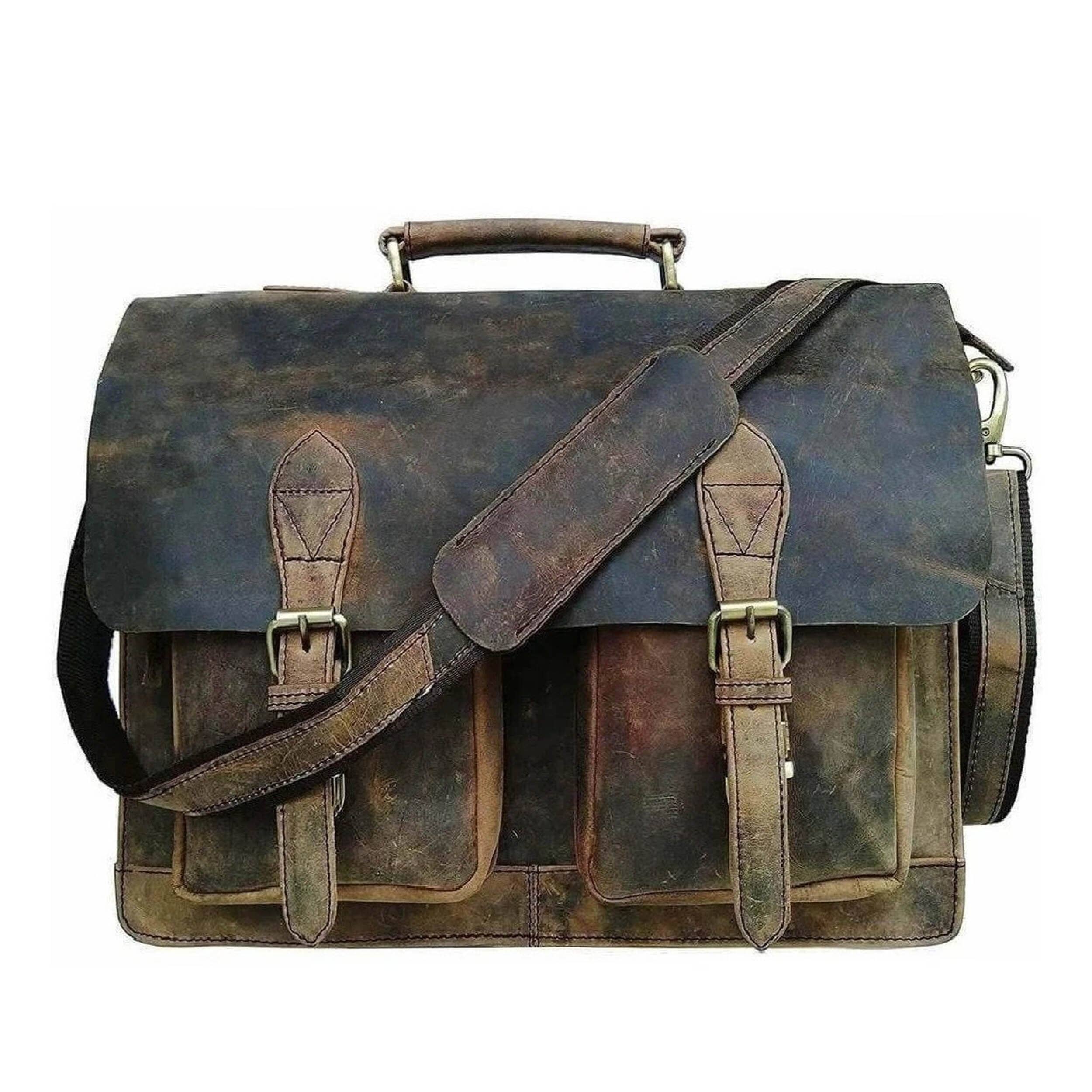 MaheTri The Buffalo Hunter Briefcase 15 Inch For Men & Women 15-Inch коричневый