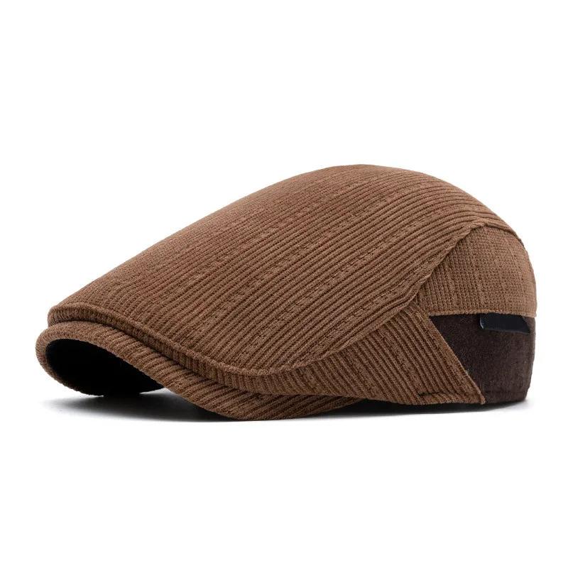 Spring and Autumn Cotton Solid Warm Newsboy Caps Flat Cap Men and Women Painter Beret Hats 178