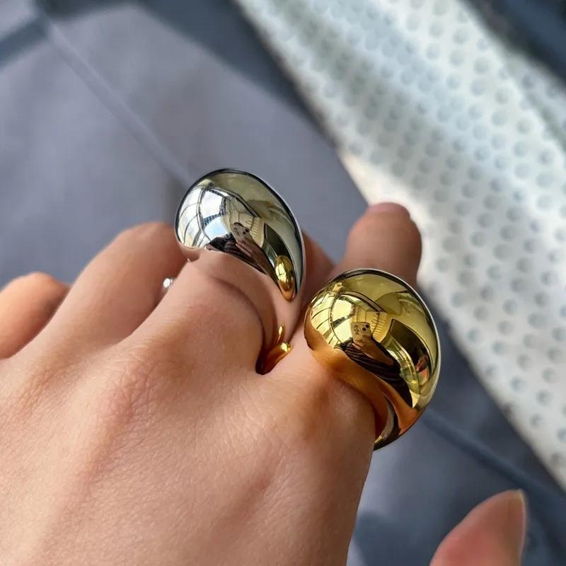 LATS Designer Gold Silver Colour Water Drop Ring Woman Europe America Jewelry Trendy Accessories Gift