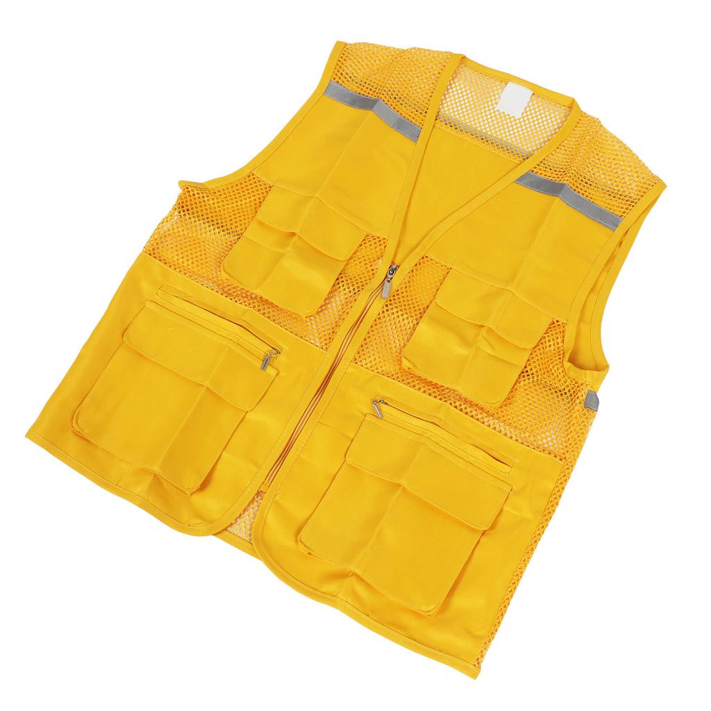 Volunteer Vest for Event Work Clothes with Multi Pockets Yellow Public Welfare Activities Supplies Type 1 M