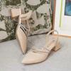 2024 Summer Shoes Women Sandals Fashion Modern Ladies High Heels Pointed toe Elegant Woman Party Shoes Square Heel 5cm D094