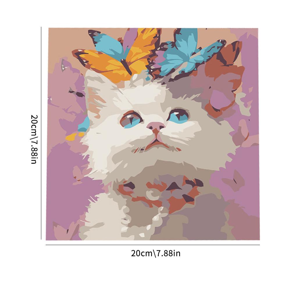 Kendin Yap Sayılara Göre Boyama Kedi Dijital Yağlı Boya Tablo Seti Hayvan Sayı Üzerine Boyama Tuvali Resim Hediye El Boyaması Tuval J3G4