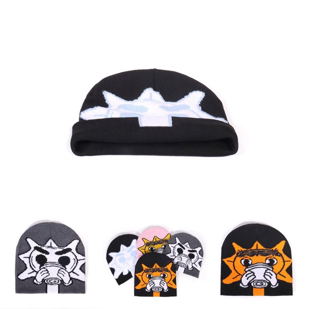 Streetwear Strickmütze mit von der Natur inspirierten Elementen für Herbst- und Wintermode