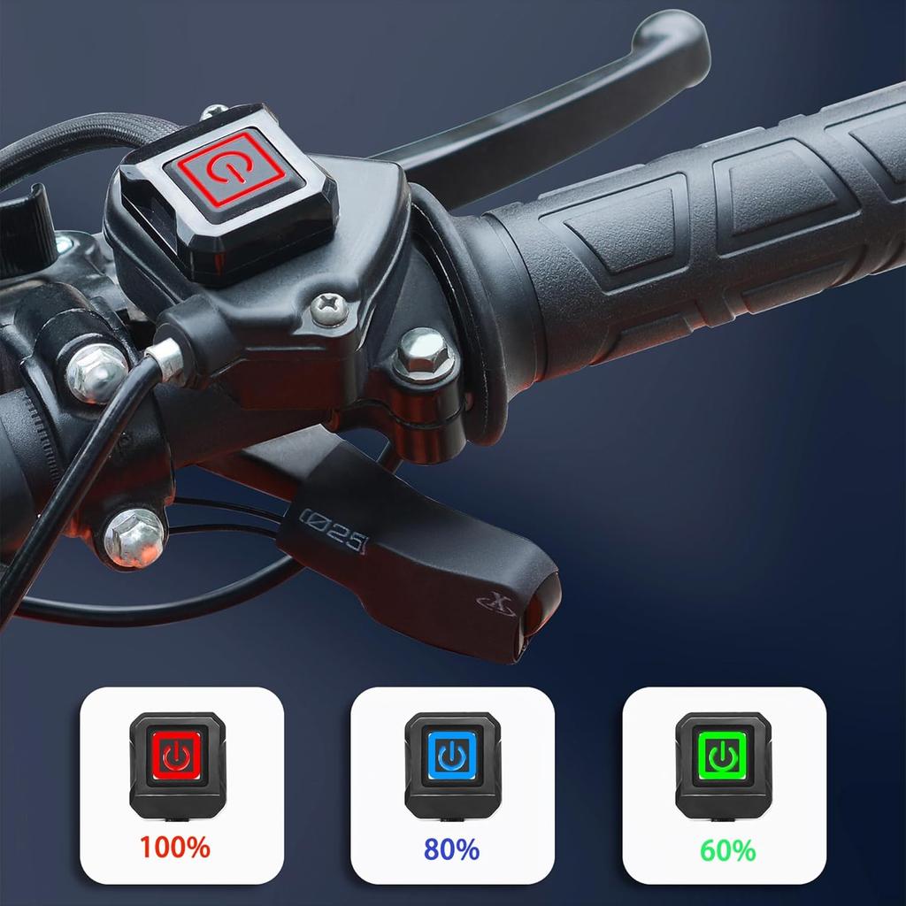 Lock On Heated ATV Grips, ATV Heated Grips and Thumb Warmer, 3 Heat Settings 7/8 Electric Heating Handlebar Grips