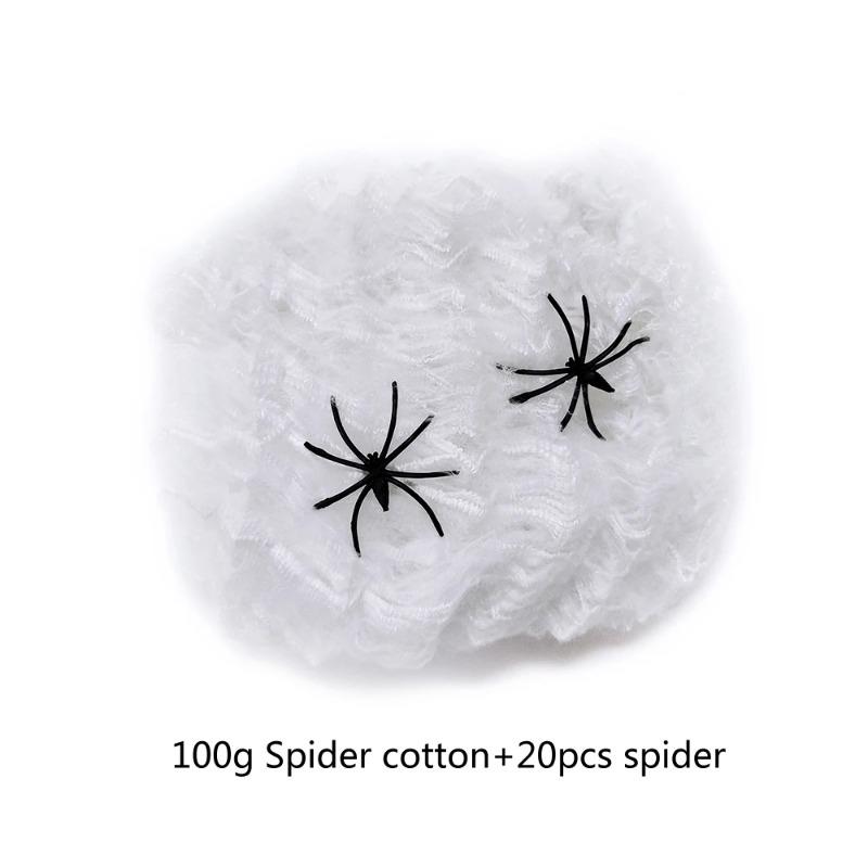 Décoration Toile d'Araignée Gigante Super Extensible Idéal pour Fête d'Halloween Maison Hantée Accessoires Effrayants Cour d'Horreur Décoration Extérieure