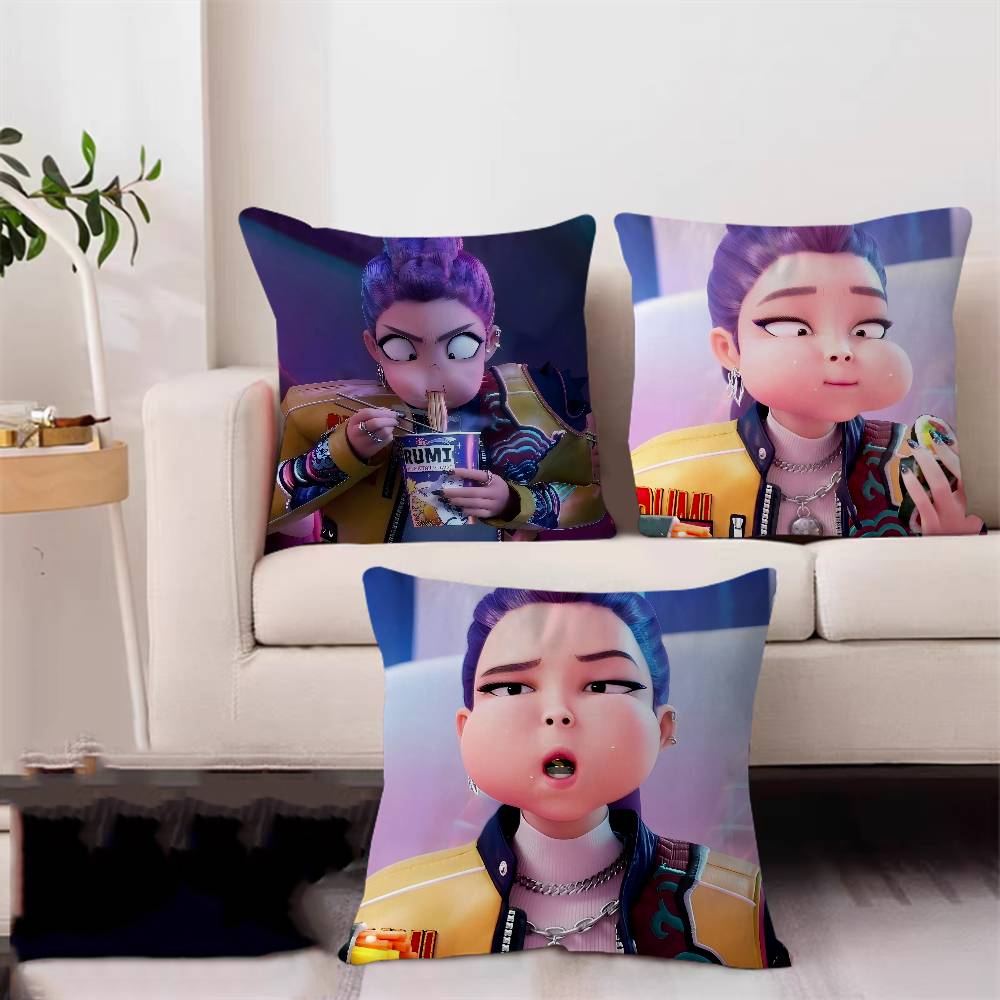 Dämonenjäger Rumi Kissenbezug Schlafzimmer Sofa Dekorative Kissenhülle mit Reißverschluss Weicher Kissenbezug