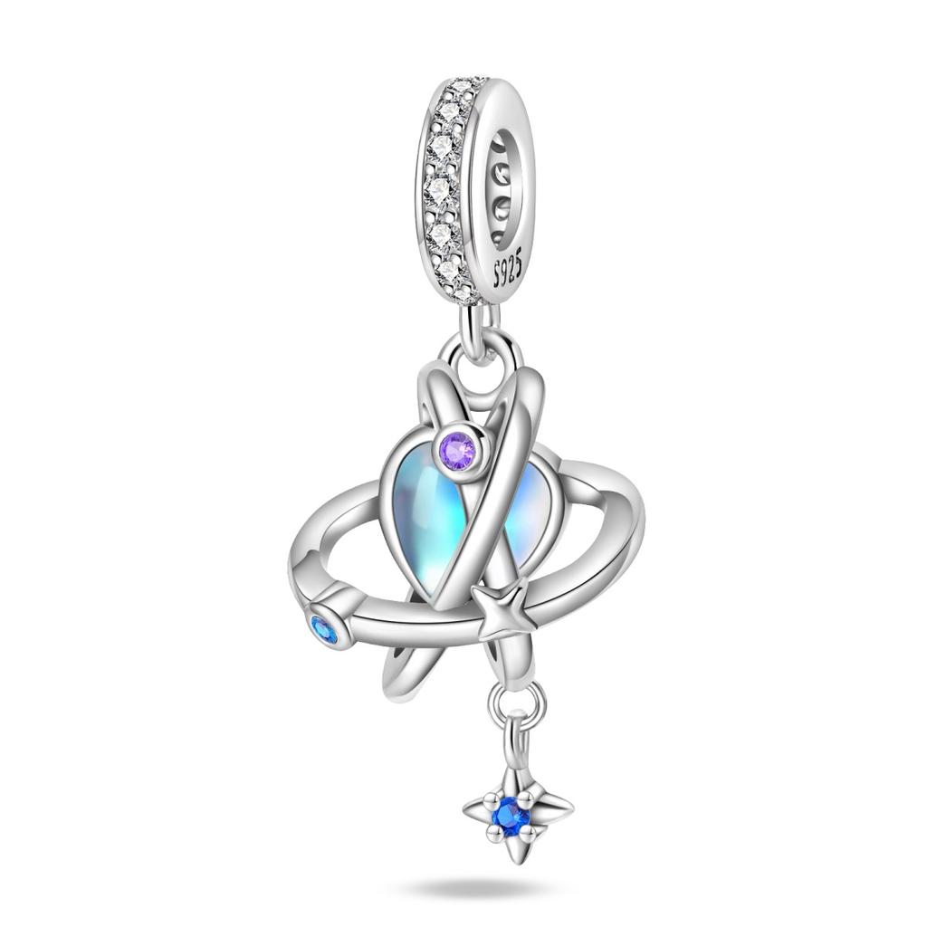 Kupfer Blaumond Glühwürmchen Dekorativer Anhänger Charm Kompatibel Mit Original Armband Armband Charm Perlenkette Diy Damen Schmuckstück